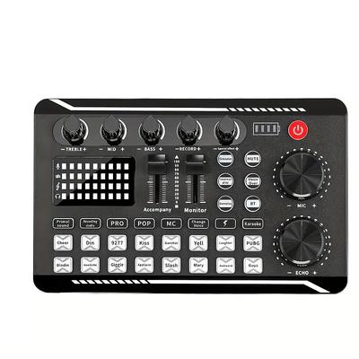 Stream and Cast with Ease USB Sound Card Rechargeable DJ Mixer Voice Effects Perfect for Podcasts Gaming