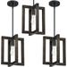 1 Light 3 Pack Farmhouse Natural Pine Wood Hanging Pendant Ceiling Light Fixture Rustic Kitchen Island Lighting with Black Metal Frame for Entryway Dinning Room Bedroom