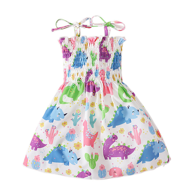 Summer Trendy Girls With Straps And Suspenders, Multiple Printed Dresses For Children's Clothing Ins