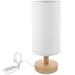 Small Lamps for Bedrooms USB Linen Table Bedside Desk Shop Lights Fabric Wooden White 2 Pieces