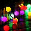 Outdoor Light Garland Solar Lamp 60 LED 10M Waterproof IP65 with 8 Ambient Lighting Modes Pretty Decoration Light for Garden Terrace Fence Courtyard Home Party Christmas Multicolor