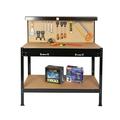 Steel Frame Wood Work Bench with Smart Tool Storage - 53.0 - Enhance your workspace with our sturdy work bench!