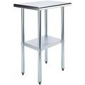 YZboomLife 18 X 24 Stainless Steel Work Table | NSF Metal Prep Table | Commercial & Residential Kitchen Laundry Garage Utility Bench