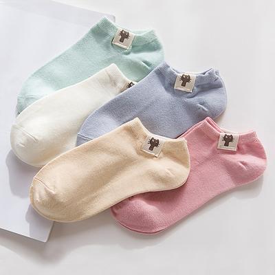 5 Pairs Women's Ankle Socks Low Cut Socks Work Daily Animal Patterned Cotton Basic Casual Lolita Cute Casual / Daily Socks