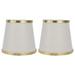 2PCS Fabric Lampshade European Style Lamp Shade for E14 Screw Chandelier Wall Lamp Beige White Gold Edging