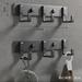 Jinmili Aluminum 3 To 7 Hooks Key Coat Clothes Door Holder Rack Hook Wall Mounted Hanger(Black)3 hooks
