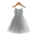 Girl's Suspender Dress, Small And Medium-Sized Children's Ribbed Patchwork Mesh Skirt, Princess Skirt, Fluffy Skirt