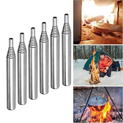 Pocket Bellow,Stainless Steel Blowing Pipe, Blowing Torch, Camping Fire Tool, Retractable Blowing Stick