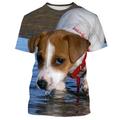 Animal Dog Jack Russell Terrier T-shirt Anime Graphic T-shirt For Couple's Men's Women's Adults' 3D Print Casual Daily