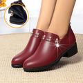 Women's Heels Platform Loafers Daily Walking Solid Color Booties Ankle Boots Summer Rhinestone Zipper Flower Low Heel Round Toe Elegant Classic Casual Walking Faux Suede PU Loafer Dark Red Black