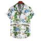 Men's Summer Hawaiian Shirt Button Up Shirt Summer Shirt Casual Shirt Beach Shirt Green Short Sleeve Flower / Plants Shirt Collar Outdoor Going out Print Clothing Apparel Streetwear Stylish Casual