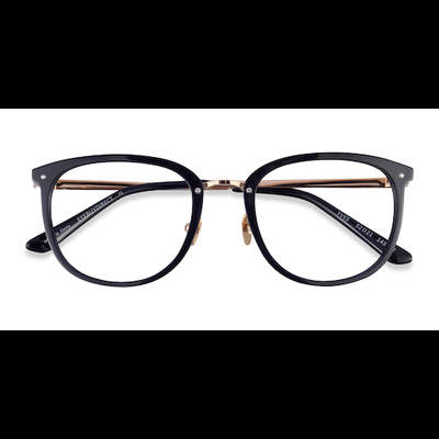Unisex s square Black Gold Acetate,Metal Prescription eyeglasses - Eyebuydirect s Yves