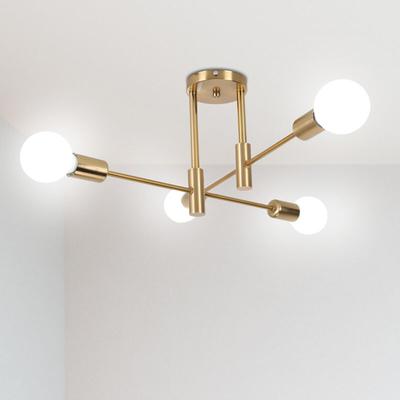 Axhup - Retro Deckenleuchte Lampe Vintage Industriell 4 Punkt Leuchter Beleuchtung für Esszimmer, Image