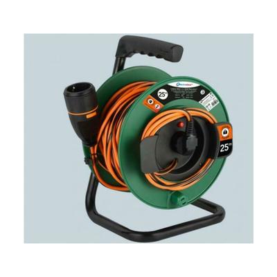 Electraline gartenkabeltrommel electrablock 25 meter schwarz und orange 49237 Image