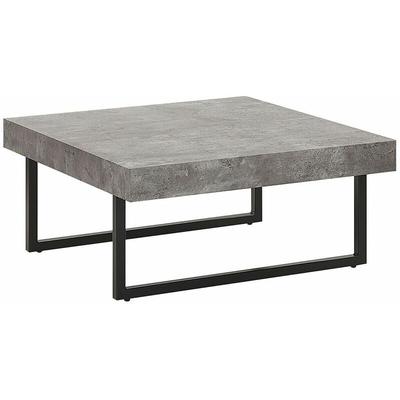 Beliani - Couchtisch Grau Schwarz 75 x 75 cm MDF-Platte Eisen Pulverbeschichtet Tischplatte