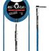 Mophead 15 Foot Double Insulated and Road Ready Tweed Braided 1/4 in TS to 1/4 in TS Guitar and Bass Instrument Cable Right Angle Blue and Black