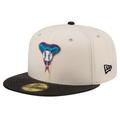 Men's New Era Cream Arizona Diamondbacks Game Night Leather Visor 59FIFTY Fitted Hat