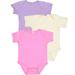 RABBIT SKINS Baby Bodysuit Girl & Boy | Newborn 0-3 Months to 24 Month Toddler 3-Pack Bulk Set Snap Easy Closure Raspberry/Natural/Lavendar 6 Months