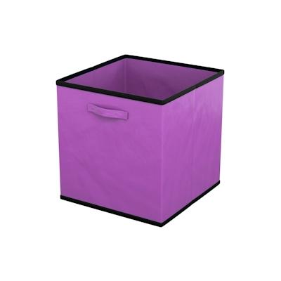 Intirilife 6x faltbare Aufbewahrungs-Stoffbox in Lila - 26.7 x 26.7 x 28 cm - Multifunktionale Sammelbox zum Kombinieren mit Schränken oder Regalen Image