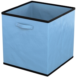 Intirilife 6x faltbare Aufbewahrungs-Stoffbox in Blau - 26.7 x 26.7 x 28 cm - Multifunktionale Sammelbox zum Kombinieren mit Schränken oder Regalen Image
