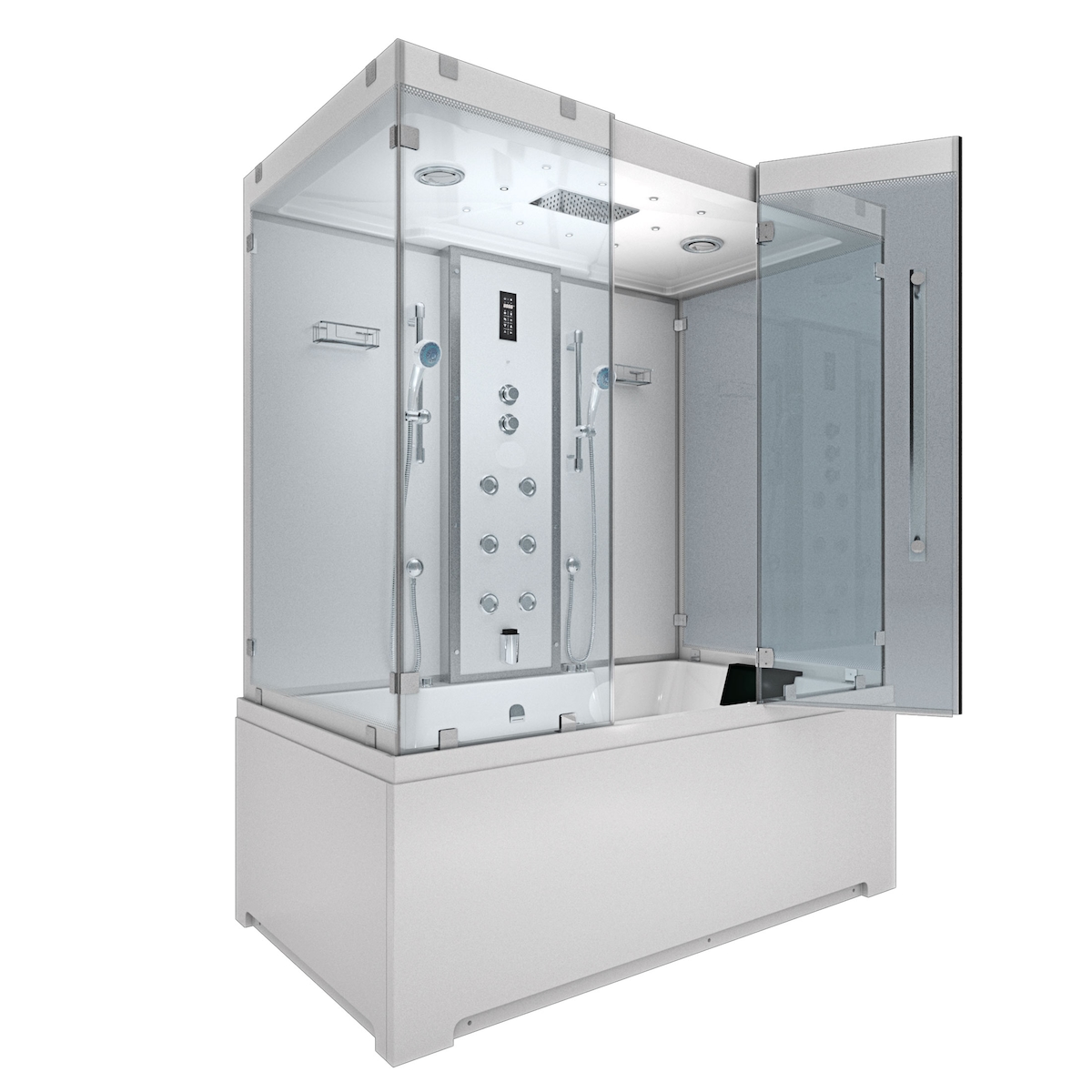 AcquaVapore Kombination Badewanne Dusche K80-WS-EH-C-EA Duschtempel 180x100 cm OHNE Zusatzoption Image