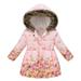 TOWED22 Baby Kids Hooded Winter Coat Puffer Winter Warm Outerwear Cartoon Hooded Padded Outwear Coat Outwear(Pink 4-5 Y)