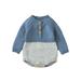 TFFR Winter Baby Boy Girl Sweater Romper Soft Long Sleeve Contrast Color Button Knit Playsuit for Infant