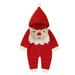 WOXINDA Boy Girl Christmas Santa Knitted Sweater Baby Hooded Jumpsuit Romper Cotton 1 Piece Outfits Clothes Boys Cardigan Jacket Youth Boys Zip up Hoodie 18 Month Boy Sweater Little Boys Hoodie