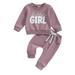 Youmylove Baby Girls Outfits Baby Long Sleeve Pullover Sweatshirt Toddler Girls Pants Clothes Set Baby Fall Winter 2PCS Outfits Baby Child Playwear