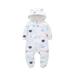 CHUOU Girls Boys Floral Autumn Animal Ear Long Sleeve Hooded Romper Jumpsuit Clothes