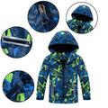 Esaierr Toddler Boys Girls Rain Jackets for Kids Lightweight Waterproof Warm Coats Hooded Cotton Raincoats Windbreakers Children Camouflage Clothing for 3-12 Years