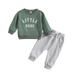 Youmylove Toddler Kids Boys Outfit Baby Letters Printed Long Sleeve Tops Sweatershirt Pants 2PCS Set Outfits Baby Child Dailywear