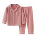 Hfyihgf Toddler Baby Girls Boys Button-Down Pajamas Sets Cotton 2PCS PJs Set Long Sleeve Lapel Collar Shirt and Pants Sleepwear for Unisex Kids(Watermelon Red 18 Months)