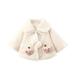 HBYJLZYG Capes Poncho Coat Padded Jacket Toddler Baby Girls Winter Bow Strawberry Thicken Warm Outerwear Jacket Fruit Coat Cloak