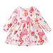 Toddler Girl s Dress Fashion Long Sleeve Floral Prints Lace Princess Dance Party Dresses Elegant Soft Outwear