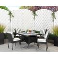 4 Seat Rattan Garden Dining Set With Square Dining Table in Black & White - Roma - Rattan Direct