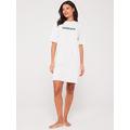 Calvin Klein Logo Sleep Shirt - White, White, Size M, Women