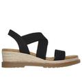 Skechers Women's BOBS Desert Chill - Uptown Haze Sandals | Size 5.0 | Black | Textile/Synthetic | Vegan | Machine Washable