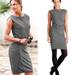 Athleta Dresses | Athleta Westwood Micro Striped Ruched Dress Soft Stretchy 243062 Size Small Tall | Color: Black/Gray | Size: S