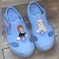 Disney Shoes | Disney Frozen Princess Crocs Style Shoes Ice Blue Anna Elsa Summer Play 9 10 | Color: Blue/Purple | Size: 9g