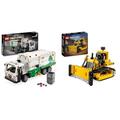 LEGO Technic Mack LR Electric Müllwagen, Müllauto-Modell für Recycling-Rollenspiele & Technic Schwerlast Bulldozer, Spielzeug-Planierraupe zum Bauen