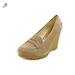 Michael Kors Shoes | Michael Kors Women's Beige Rory Leather Loafer Wedge Pump Heel Size 9.5m | Color: Cream | Size: 9.5