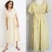 Madewell Dresses | Madewell Dolman Sleeve Tie Waist Midi Dress Yellow/White Check Size 6 | Color: White/Yellow | Size: 6