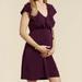 Jessica Simpson Dresses | Jessica Simpson Ruffle Front/Back Maternity Dress Maroon Ladies Sz M | Color: Purple | Size: Mm