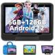OUZRS Kids Tablet Android 12 Kid Tablet 128GB ROM 1TB Extensions 6GB RAM 6850mAh,5G Dual WiFi GSM Certification with Protective Case for 10 Inch Tablet Child's Learning and Entertainment(Black)
