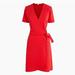 J. Crew Dresses | New J. Crew Textured Knit Wrap Short Dress Red Short Sleeve | Color: Red | Size: Xxs