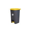 Outdoor Outdoor Large Rubbish Bin Commercial Large Size Foot Pedal Pedal Type Outdoor with Lid Household Kitchen Large Capacity Box Rubbish Bin (Color : Yellow, Size : 20L)