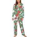 Funny Sloth Catus Long Sleeve Pajama Sets for Women Classic Sleepwear Nightwear Soft Pjs Lounge Sets