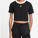 Adidas Tops | Adidas Womens Crop Short Sleeve Logo Tee Black Size Xs | Color: Black | Size: Xs
