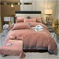 ZJYYYDS Velvet Duvet Cover, Winter Double-Sided Velvet Coral Fleece Bed Sheet Quilt Set, 4-Piece Bedding Set,(1 Duvet Cover+1 sheet+2 Pillow Cases) (Color : A, Size : Queen Size 200x230cm) hopeful